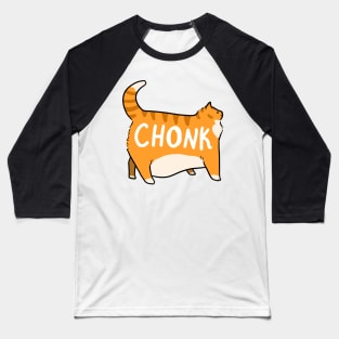 Chonky Orange Tabby Cat Baseball T-Shirt